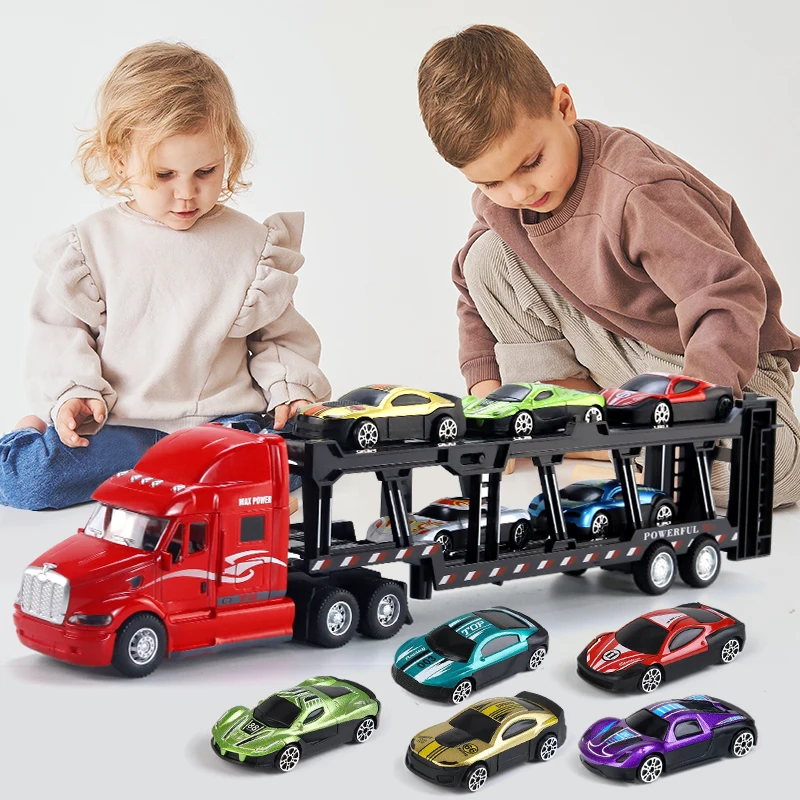 Alloy Toy Cars and Trucks Playset with Packaging Boxes