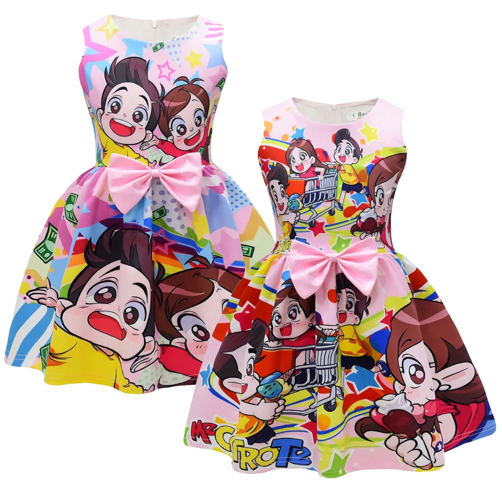 Me Contro Te Baby Girls Giselle Cosplay Princess Dress Summer Clothes Kids Birthday Christmas Party Costume Bow Sundress