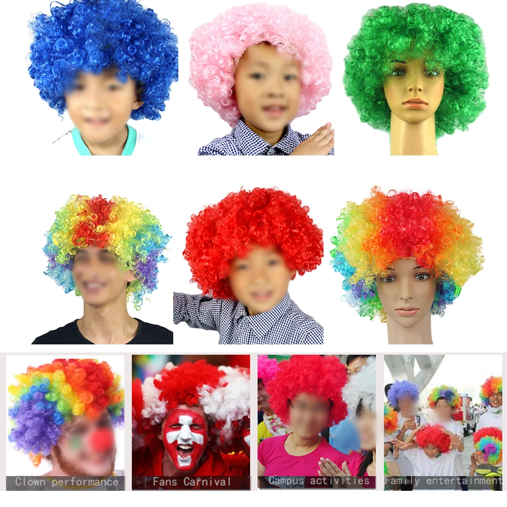 

Soccer Game Cheer Wig Props Headwear Hair Cover Football European Cup Afro Football Matches Sports Parties Photo Shoots