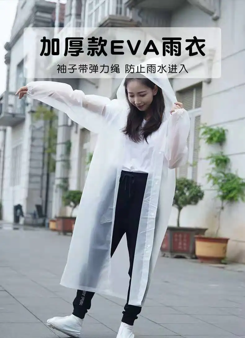 10 Pièces Jetable Poncho Anti Pluie À Capuche, Pe Transparent Cape De - 3