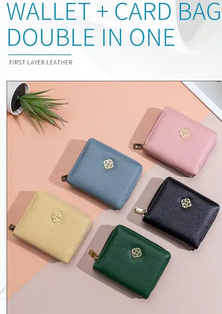Luxury Short Women Wallet Genuine Leather Bifold Card Holder Fashion Belt  Closure Portable Brand Design Female Purse Organizer - AliExpress