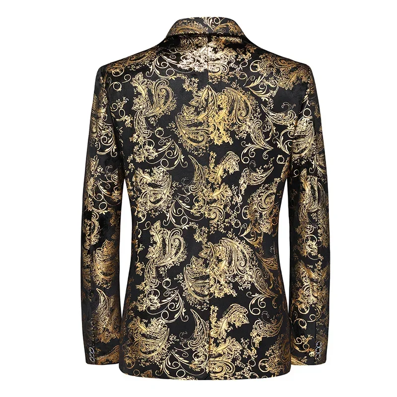 Blazer New Men's Fashion Business Gentleman Slim Print British Style Outdoor Performance Trend Wedding Banquet Casual Blazer 4