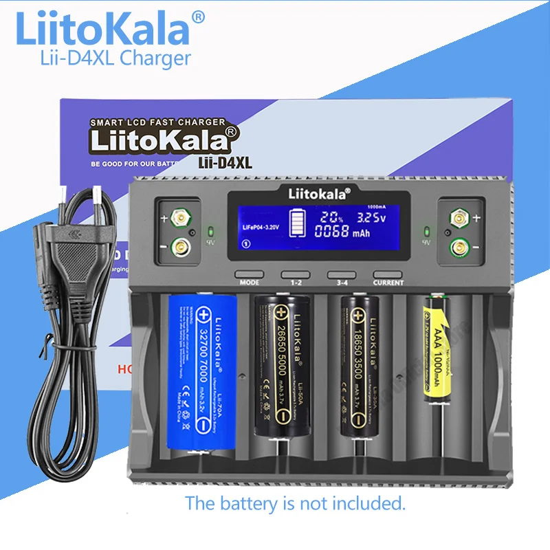 

Зарядное устройство LiitoKala для аккумуляторов 21700, 18650, 18350, 26650, 16340, 14500 в, 3,7 в, ni-mh/Cd,AA, AAA, SC, D, C