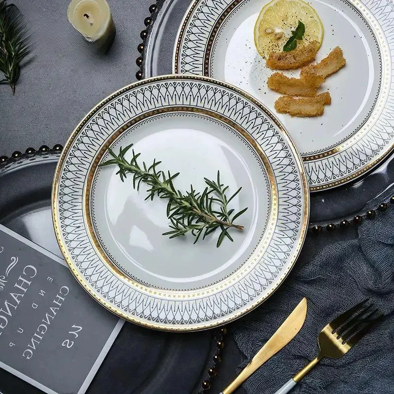 European style ceramic desserts, salad plates, restaurants, light luxury dishes, kitchen utensils