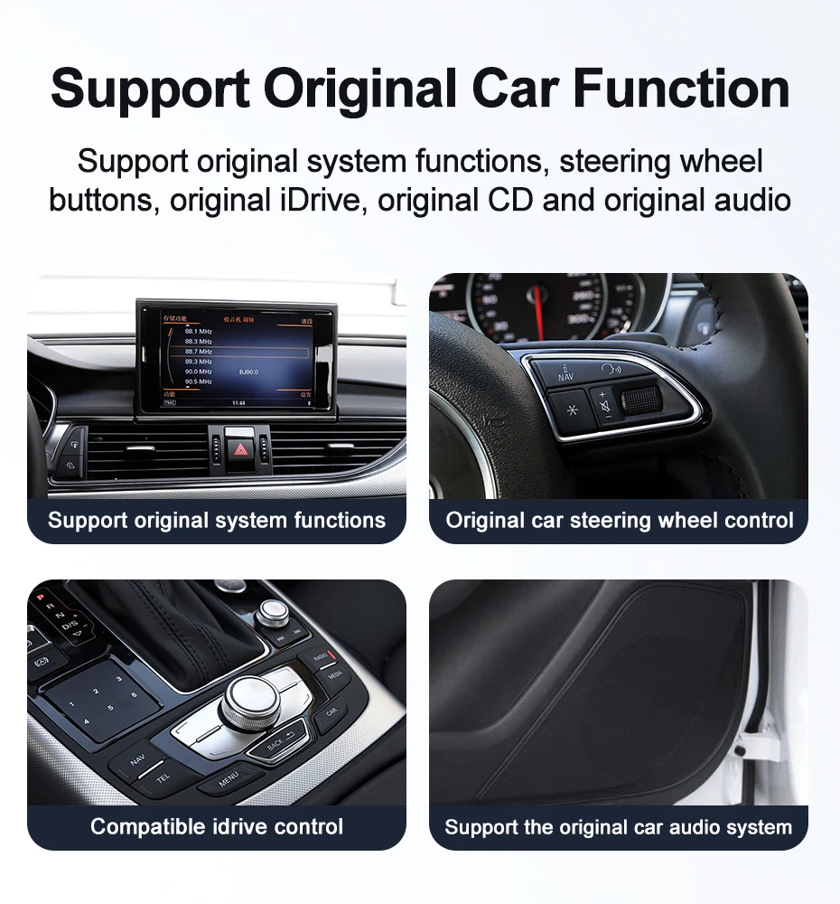 Qualcomm Snapdragon 665 6125 Andorid14 Wireless CarPlay Auto For AUDI 2012-2018