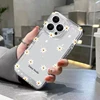 Phone Case For iPhone 16 15 Pro Max 14 13 12 11 16E XS X XR 7 8 Plus SE2 Small Chrysanthemum Flowers Pattern Transparent Cover 4