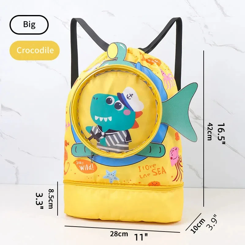 Children's Swimming Bag Kids Waterproof Storage Shoulder Packs Hand Luggage Backpack Wet Dry Separation Bag Large Capacity Pouch 4
