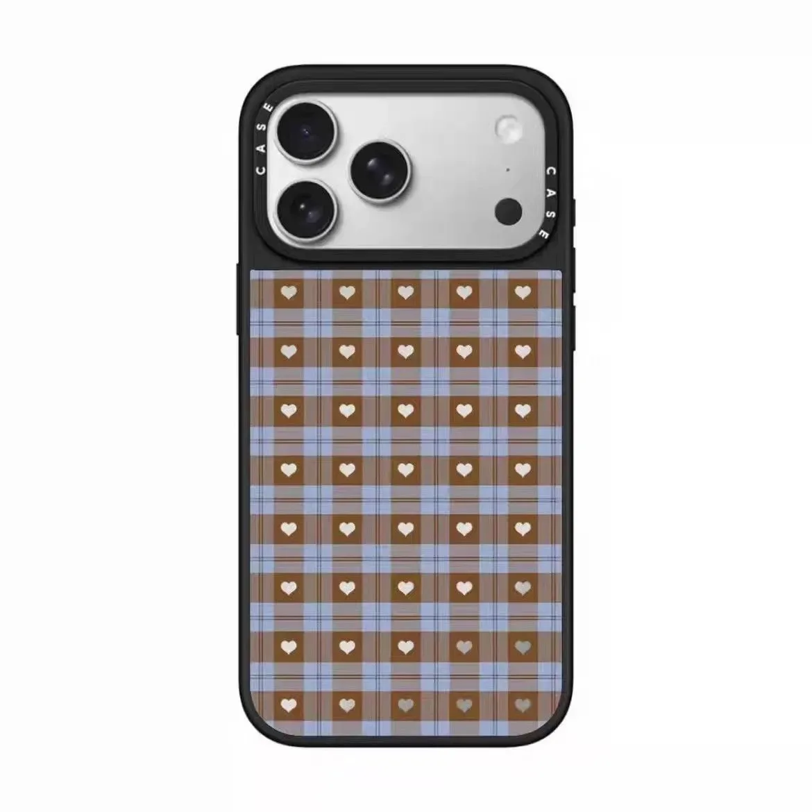 Sanrio Mirror Collection Plaid Heart Design Phone Case