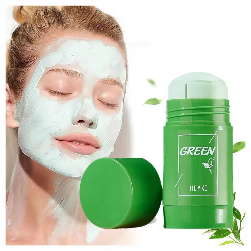 

40g Green Tea Stick Remove Blackheads Acne Deep Cleansing Solid Clay Purifying Oil Skin Care Control Moisturizing V5h4