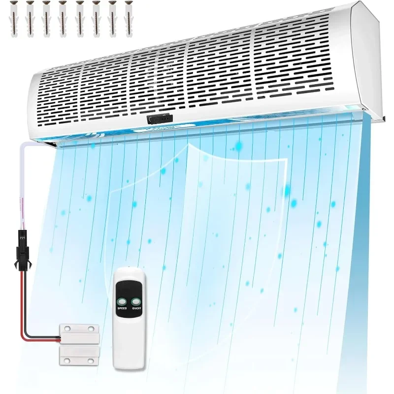 40'' Air Curtain Two Speeds Adjustable 1527CFM, Magnetic Door Switch, Powerful Air Door, Commercial Indoor Fan