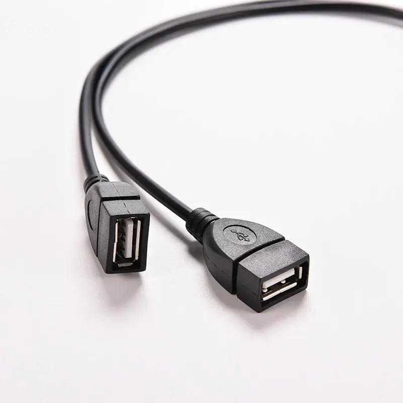 블랙 USB 2.0 A 수 to 2 듀얼 USB 암 잭 Y 스플리터 USB 허브