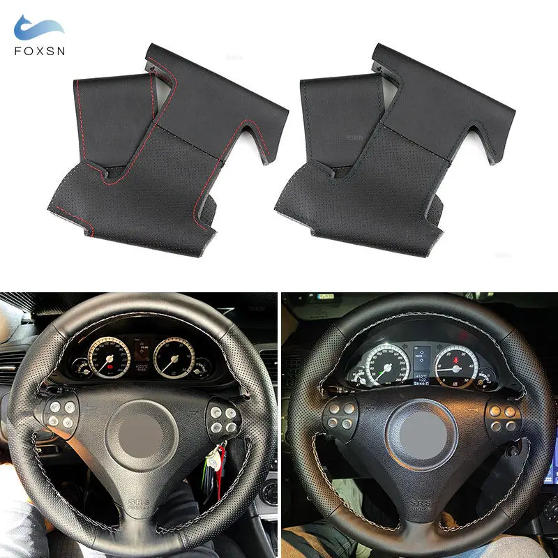 Embellecedor De Cubierta De Cuero De Microfibra Para Volante Interior De Coche, Para Merced Benz Clase C SLK W203 R171 2004 2005 2006 2007 2008, Negro - AliExprs