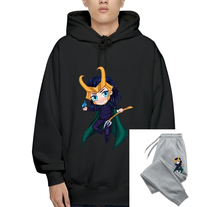 

Мужские хлопковые пуловеры Loki T-Hoodiess, удобные дышащие Теплые повседневные толстовки с графическим принтом в стиле Харадзюку, модные мужские толстовки без капюшона для Su