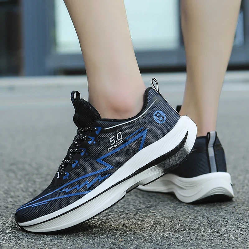 Men's Universal Lightweight Breathable Running Shoes - Full Carbon Plate Technology, Low-Top Mesh Design Suitable for Marathon, Sprint and Casual Wear - Spring and Summer Sneakers, Flexible Rubber Sole