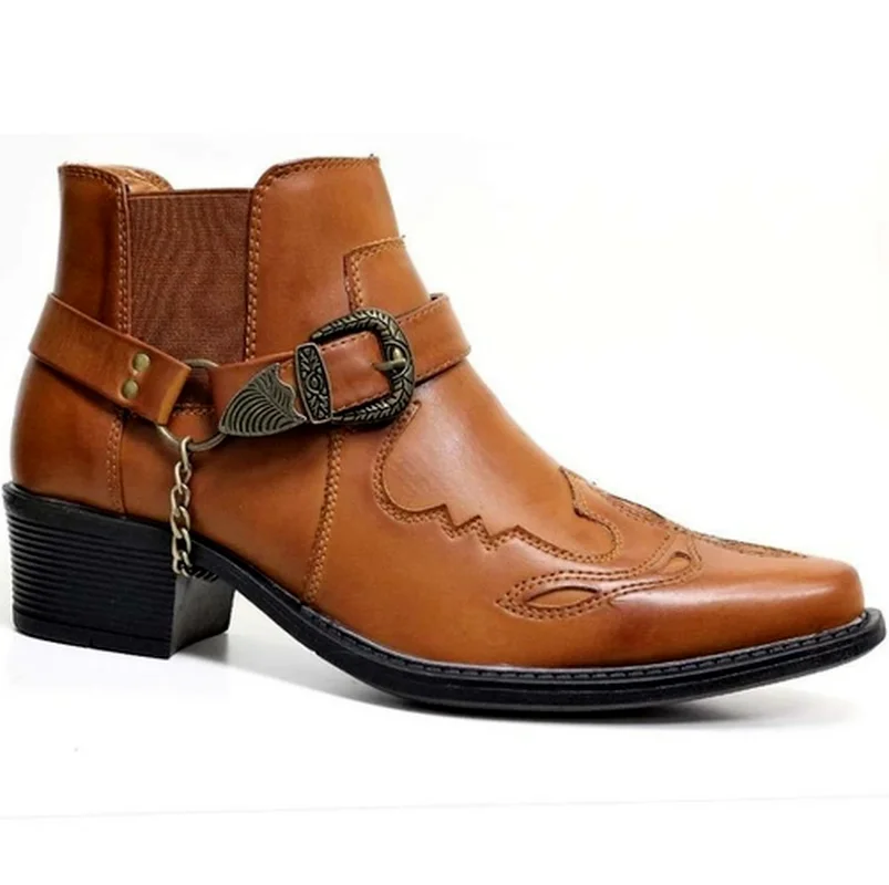 Men Boots Man Plus Size Male Midcalf Matin Shoe Leather Autumn Vintage Zapatos De Hombres