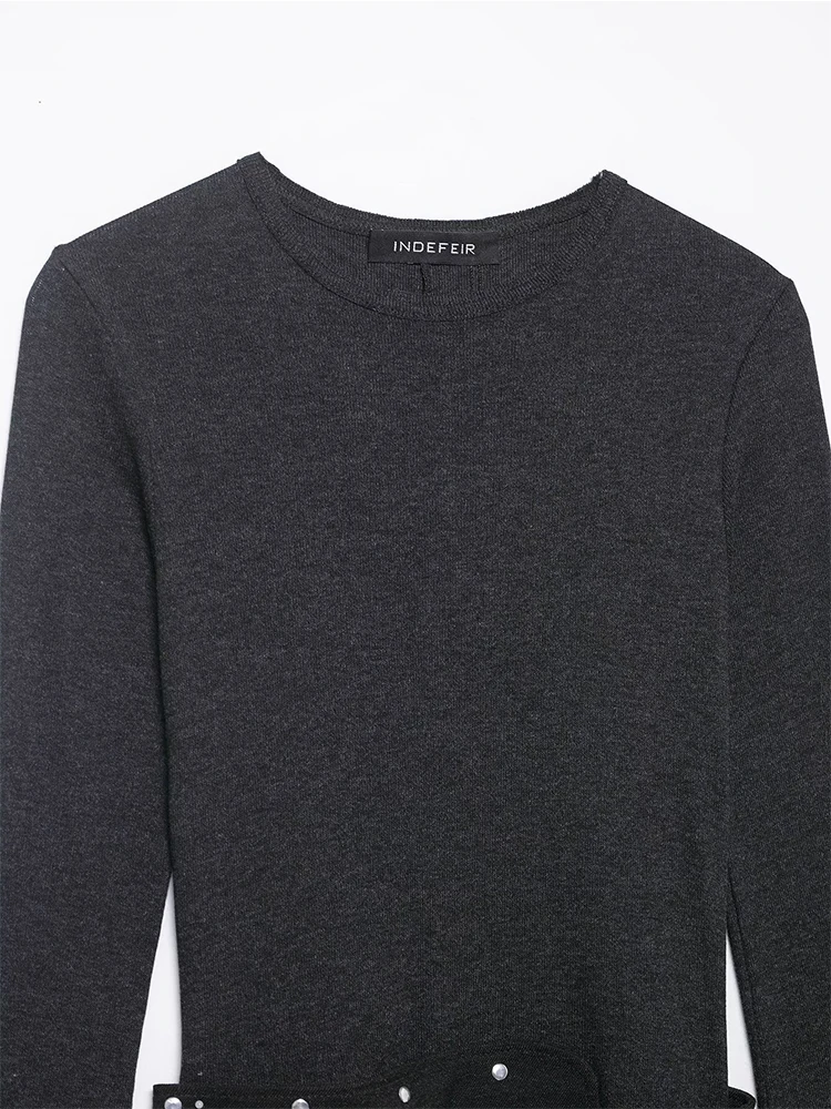 Chic Women Dress New Fashion With Belt Women's Dresses Asymmetry Midi Dress Long Sleeve O Neck Street Casual Dress ﻿