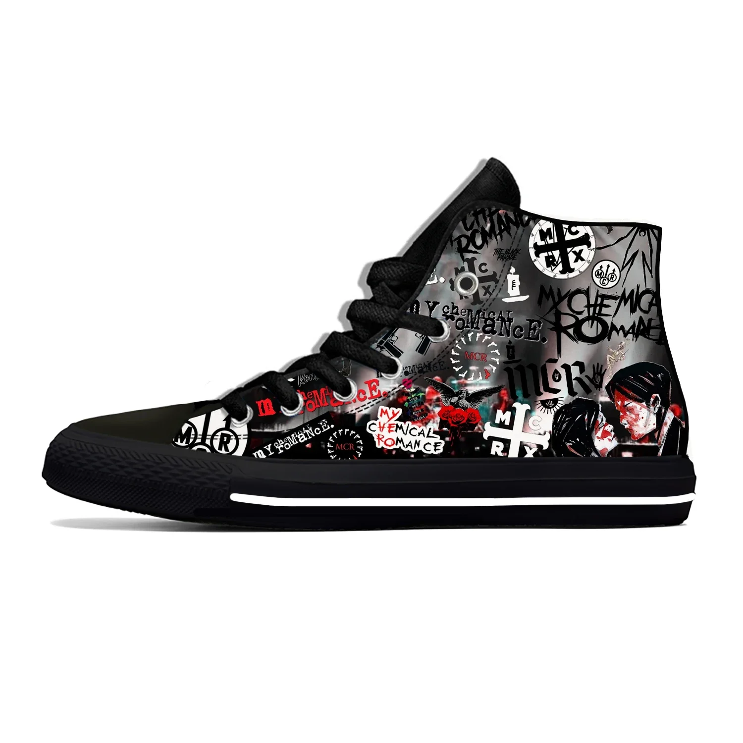 Hot Cool My Chemical Romance Rock Band Cool Fashion Latest Casual Shoes High Top Men Women Classic Sneakers Classic Board Shoes