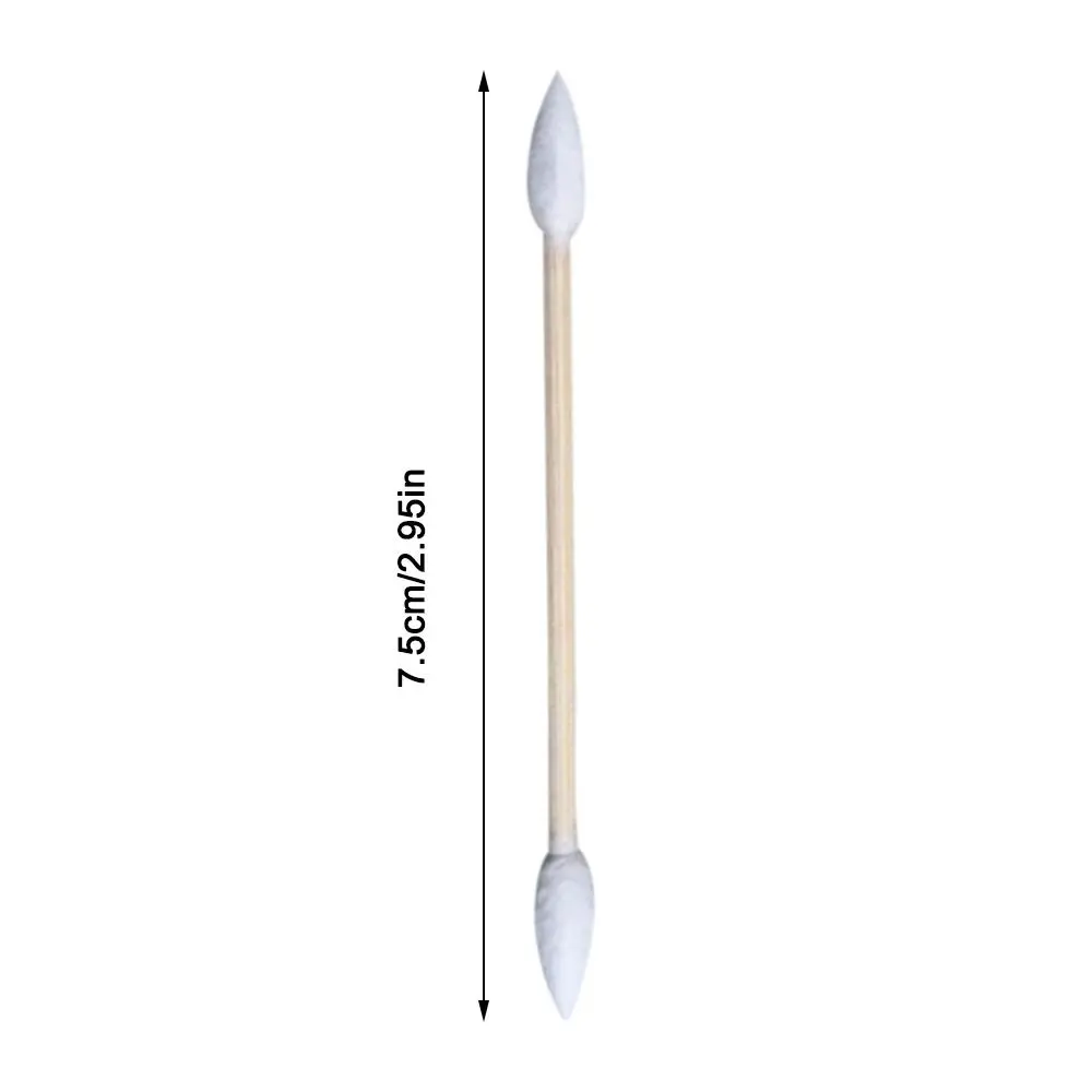 100Pcs Natural Cotton Double Pointed Cotton Buds Double Precision Tips Cleaning Narrow Areas Bamboo Disposable Cleaning Sticks 6