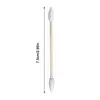 100Pcs Natural Cotton Double Pointed Cotton Buds Double Precision Tips Cleaning Narrow Areas Bamboo Disposable Cleaning Sticks 6