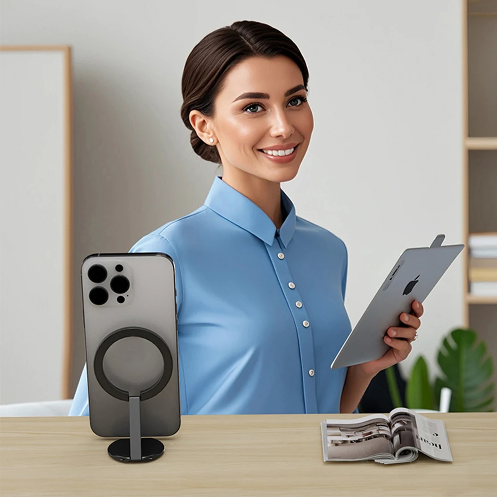 태블릿 용 스탠드 마그네틱 3 섹션 단순 링 전화 핸드폰 Popsocket Magsafe Ipad 홀더 양면 실리콘 흡입