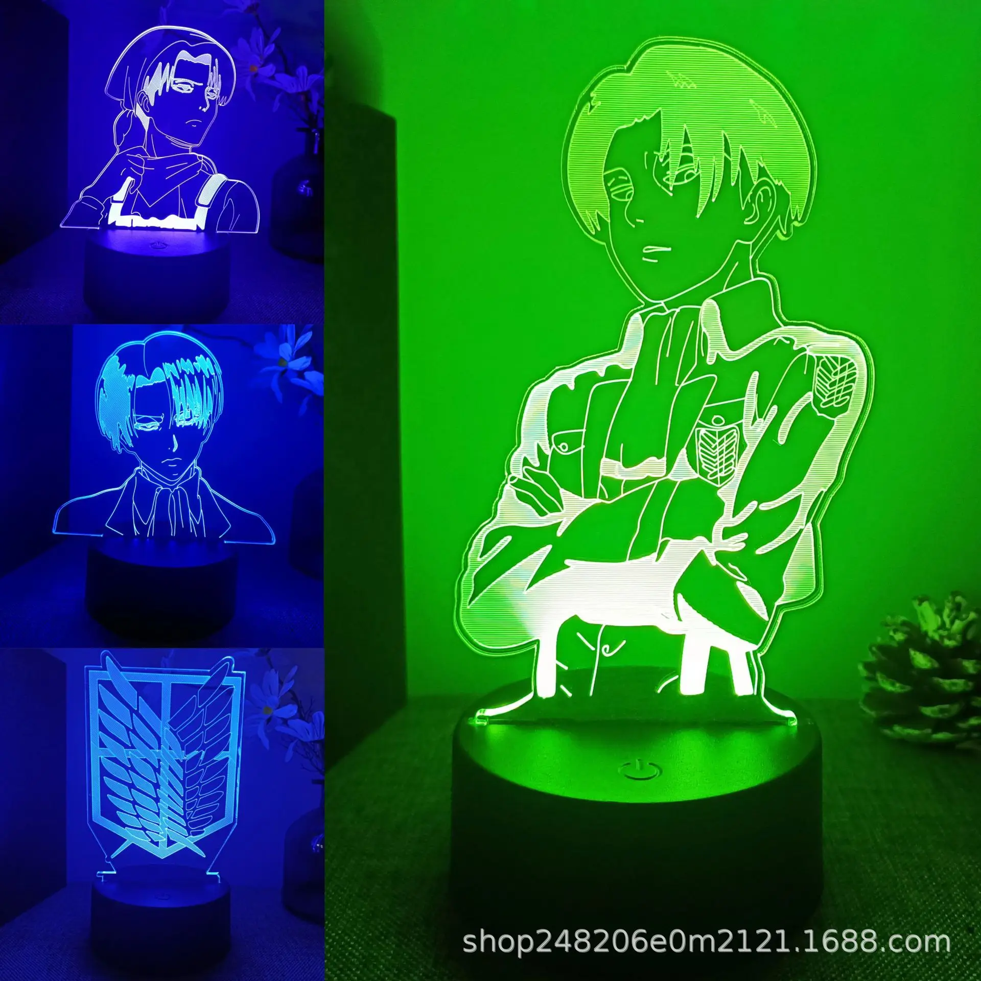 Anime Attack on Titan Acrylic 3d Led Lamp for Home Room Decor Light Cool Kid Child Gift Eren Mikasa Ackerman Figure Night |