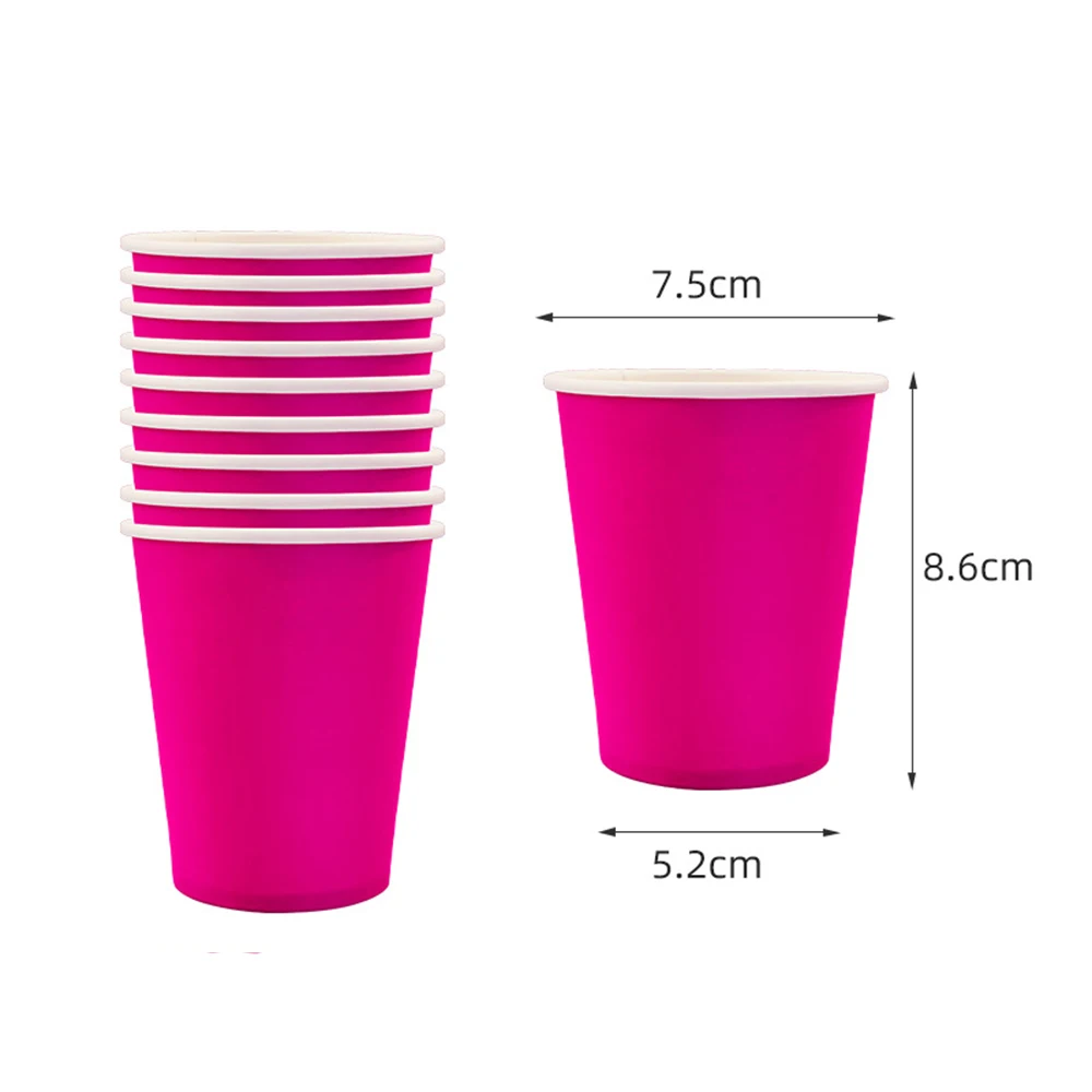 10/20/30/50/100 כוסות נייר לשימוש חד פעמי בצבע אחיד למים, ליום ההולדת, לחתונה, למסיבת פיקניק, לברביקיו ולנסיעות ועוד