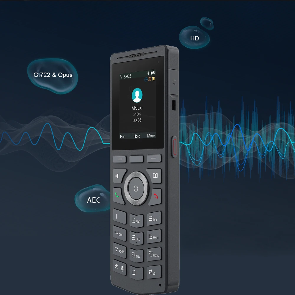 LINKVIL Portable Dual Band IP Phone with Belt Clip Wireless SIP Telephone with Lithium Battery Charging Phone