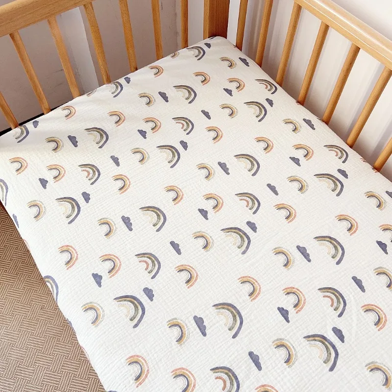 120x60cm Cotton Baby Bed Fitted Sheet Crib Fitted Sheets Bed Cover Soft Baby Mattress Cover Newborn Infant Bedding Sheet