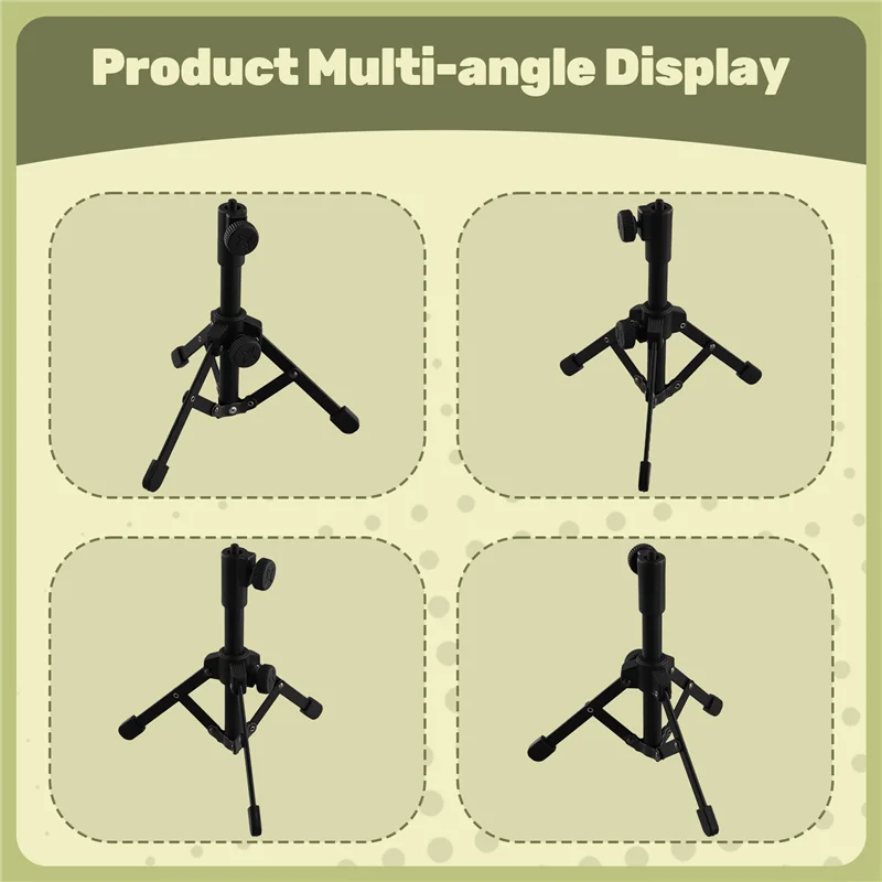 T31C-미니 테이블탑 삼각대 마이크 스탠드 홀더, 회의, 강의, 연설 등에 적합한 나사형 마이크 스탠드