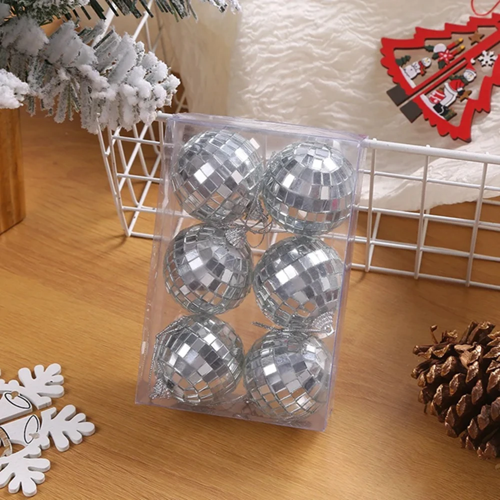 3-15cm Mirror Ball Party Shiny Ball Christmas Decoration Hanging Xmas Tree Ornament Laser Reflective Glass Disco Home Decor