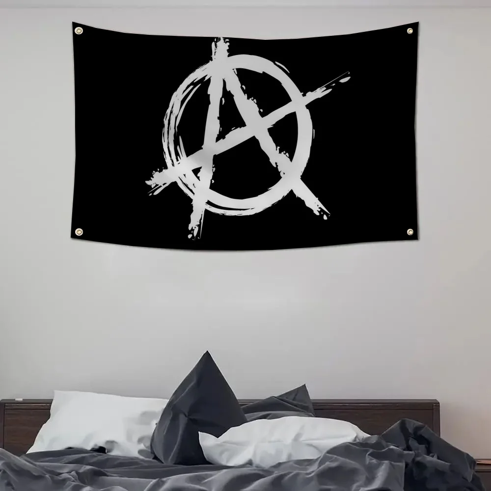 1pc Anarchy Flag Banners Four Hole Flag Polyester Outdoor Decor Room Aesthetic