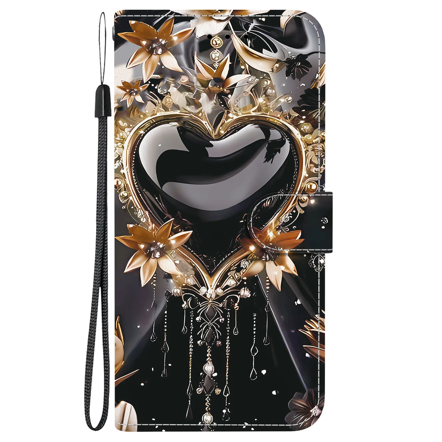 3D Floral Leather Wallet Flip Phone Case Cover