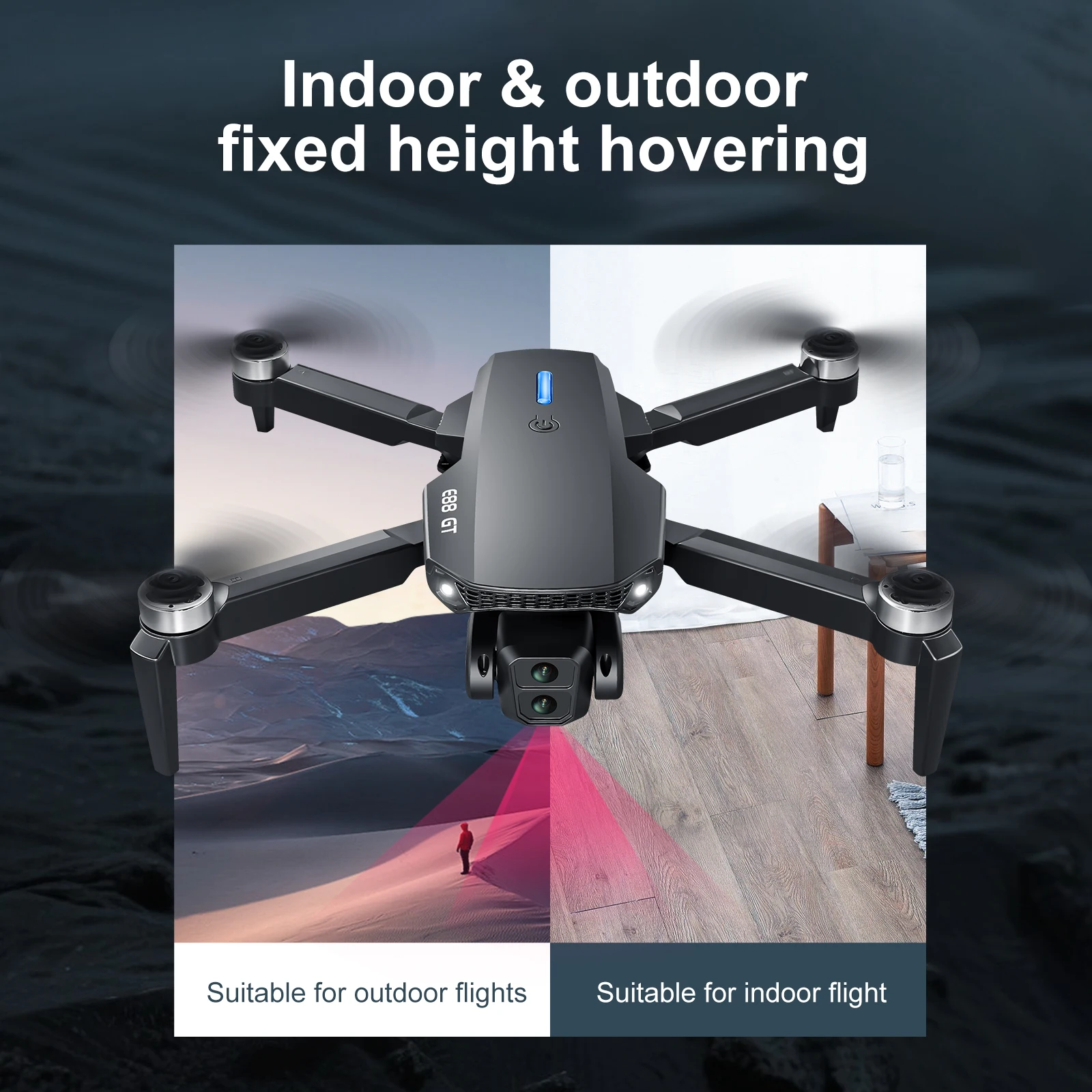 Drone E88 GT Amélioré avec Écran 4.3" FPV, Moteur Brushless
