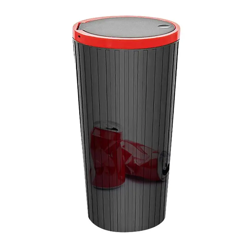 Car Trash Can Car Cup Trash Can with Lid Portable Mini Bin