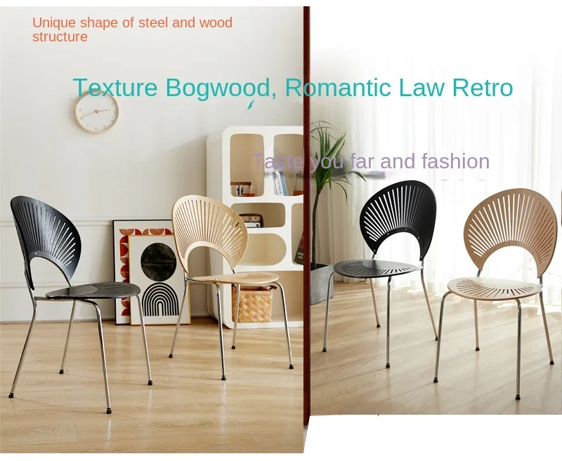 Description Picture 4 of itemOLEVO Nordic Dining Chair Is Made Of Solid Wood With A Simple And Natural Texture Stable Structure Good Load-bearing Capacity