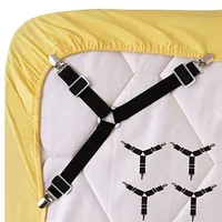 2X Bed Sheet Holder Adjustable Elastic Clips Fixed Holder Mattress Clip Fasteners Cover Blankets Grippers Fixing Non-Slip Strap 2