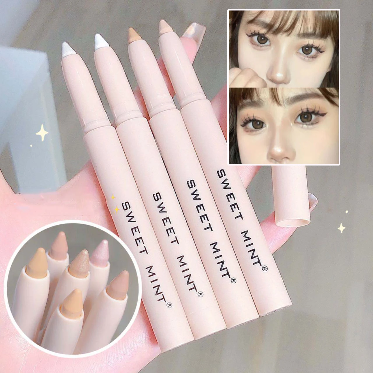 Glitter Lying Silkworm Highlighter Pencil Longlasting Brightening Eyes Corner Pearlescent White Eyeshadow Pen Shiny Eye Cosmetic face highlighter