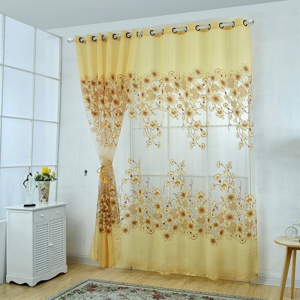New High Quality Curtain Floral Curtains Home Decoration Bedroom Curtains Window Voile Curtains Window Decoration