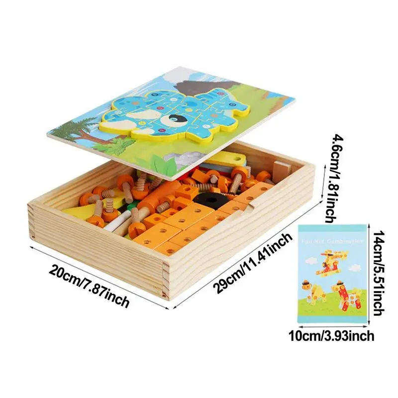 Kids Play Carpenter Set Wooden Bench Play Set Educational Pretend Construction Toy STEM Nut Disassembly Toys With Blocks