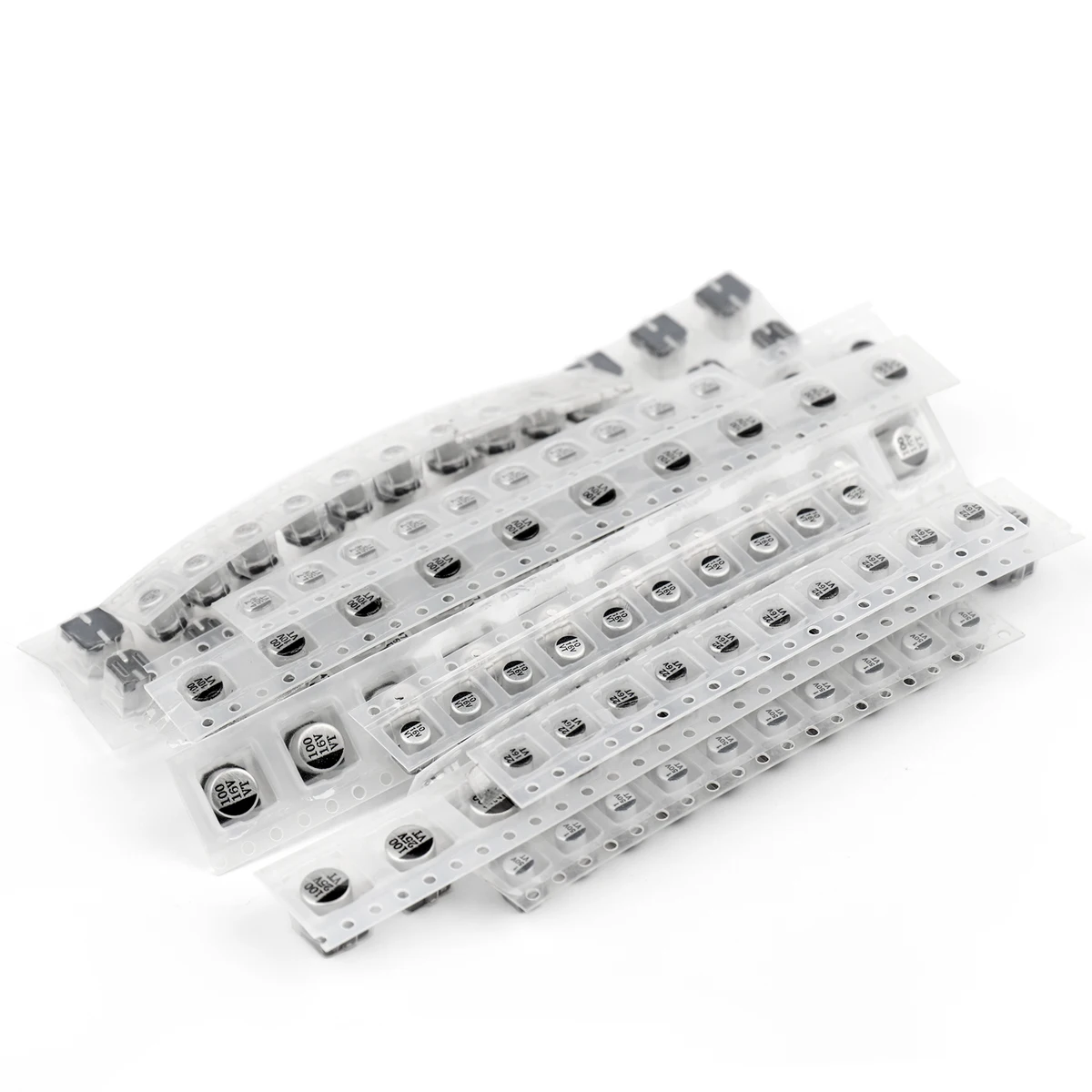 130-teiliges JCCON SMD-Aluminium-Elektrolytkondensator-Sortiment-Set, 13 Werte, 1 uF-220 uF, 1 uF, 2,2 uF, 4,7 uF, 10 uF, 22 uF, 47 uF, 100 uF, 220 uF – Detail 9