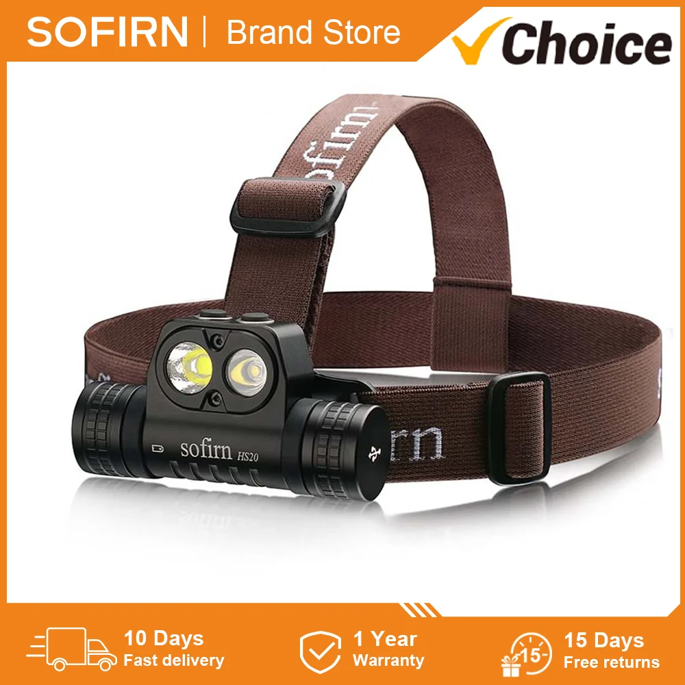 

Sofirn Powerful HS20 USB C Rechargeable 2700lm LED Headlamp 18650 Headlight with Spotlight&Floodlight Dual Switch Indicator