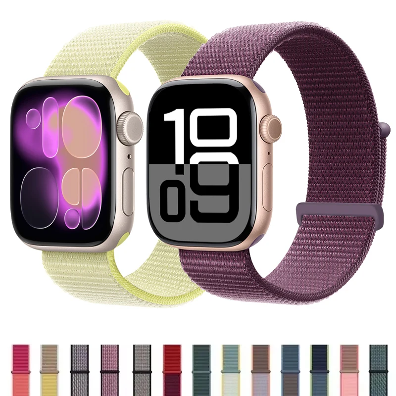 Nylon Loop Strap Bracelet for Smartwatch - Vibrant and Durable Design