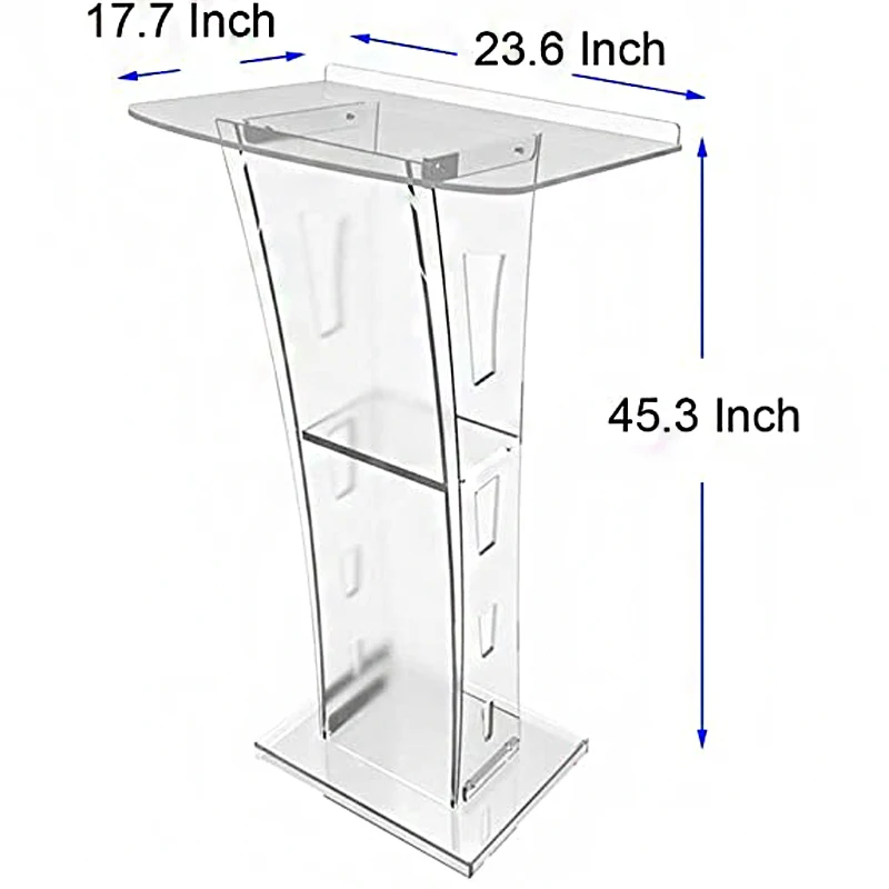 Acrylic Podium Plexiglass Pulpit School Church Lectern Modern Clear