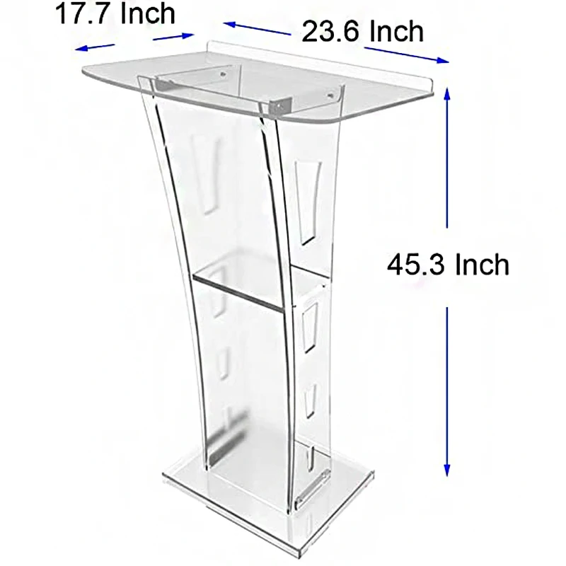 E-361 LEG Pupitre en acrylique transparent - Dimensions : 50 x 50 Hauteur  118cm