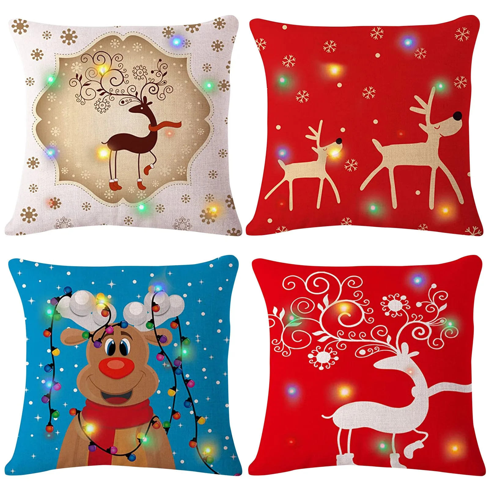 

Christmas Lighting Led Cushion Cover Home Decor Throw Pillowcase Sofa Flashing Pillow Covers Pillowcase Decor Christmas Room