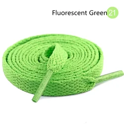Vibrant Flat Fashion Shoelaces - Colorful Shoe Strings - 80cm (Fluorescent Green)