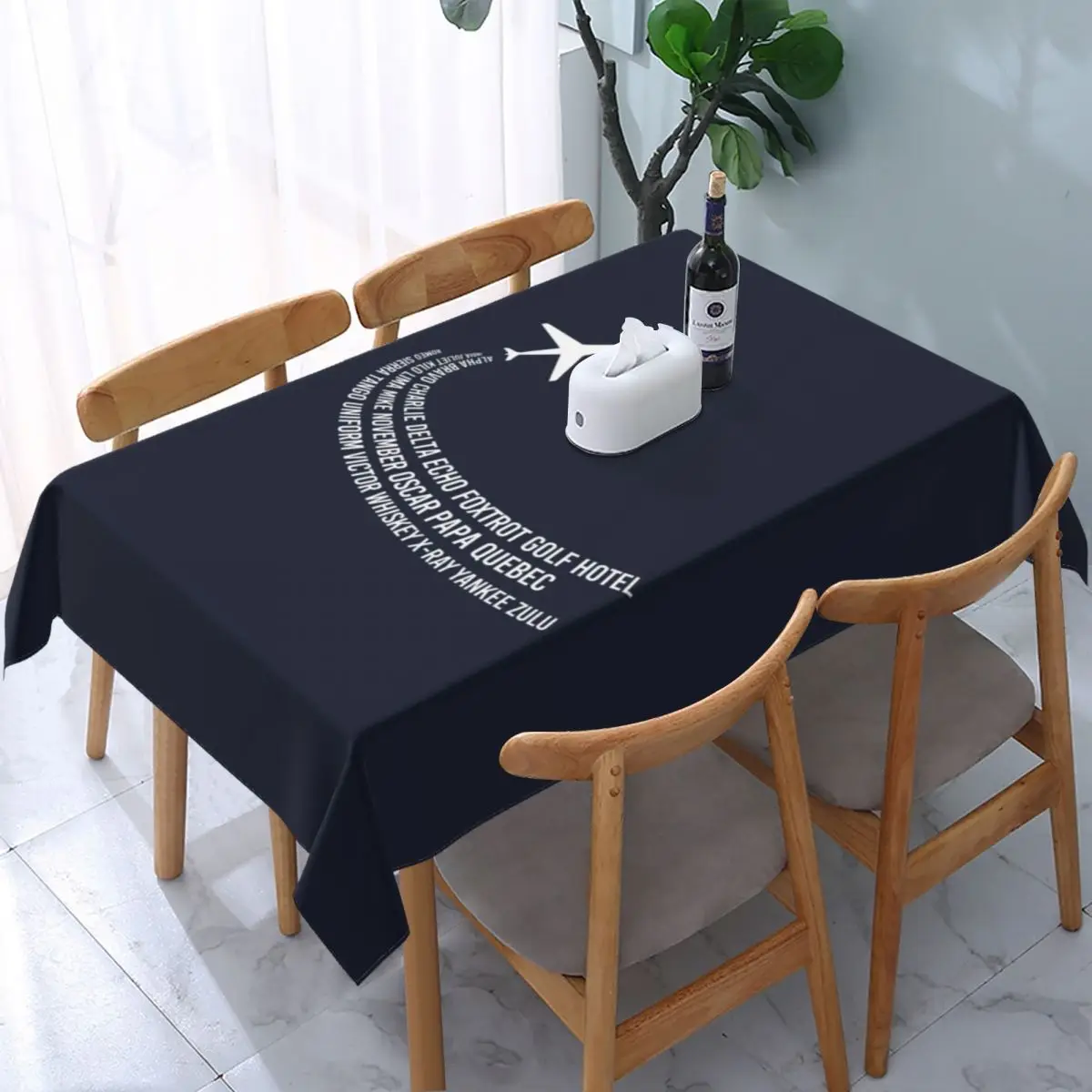 

Rectangular Tablecloth Tablecloth Fit 45"-50" Elastic Edge Table Cloth Aviation Aviator Table Covers