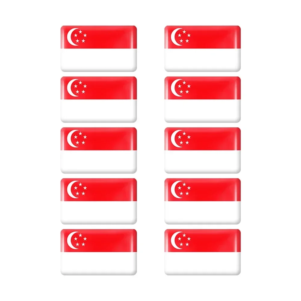 10pcs Epoxy Flag Car Stickers Set