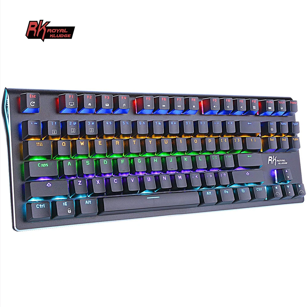 

RKG87 RK ROYAL KLUDGE Wired Mechanical Keyboard 87 Keys Rainbow Backlight Gamer Keyboard RGB Side Light for PC Desktop Laptop