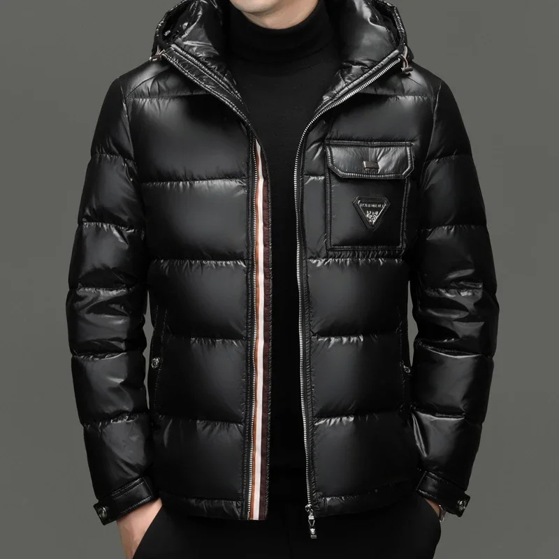 Chaqueta corta brillante con relleno de plumón de pato, ropa de diseñador para hombre, chaqueta informal para hombre, abrigo frío para invierno, chaqueta para hombre